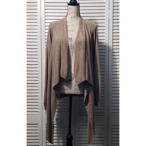 International Concepts Draped Open-Front Cardigan Women's XXL Brown Knit Sweater